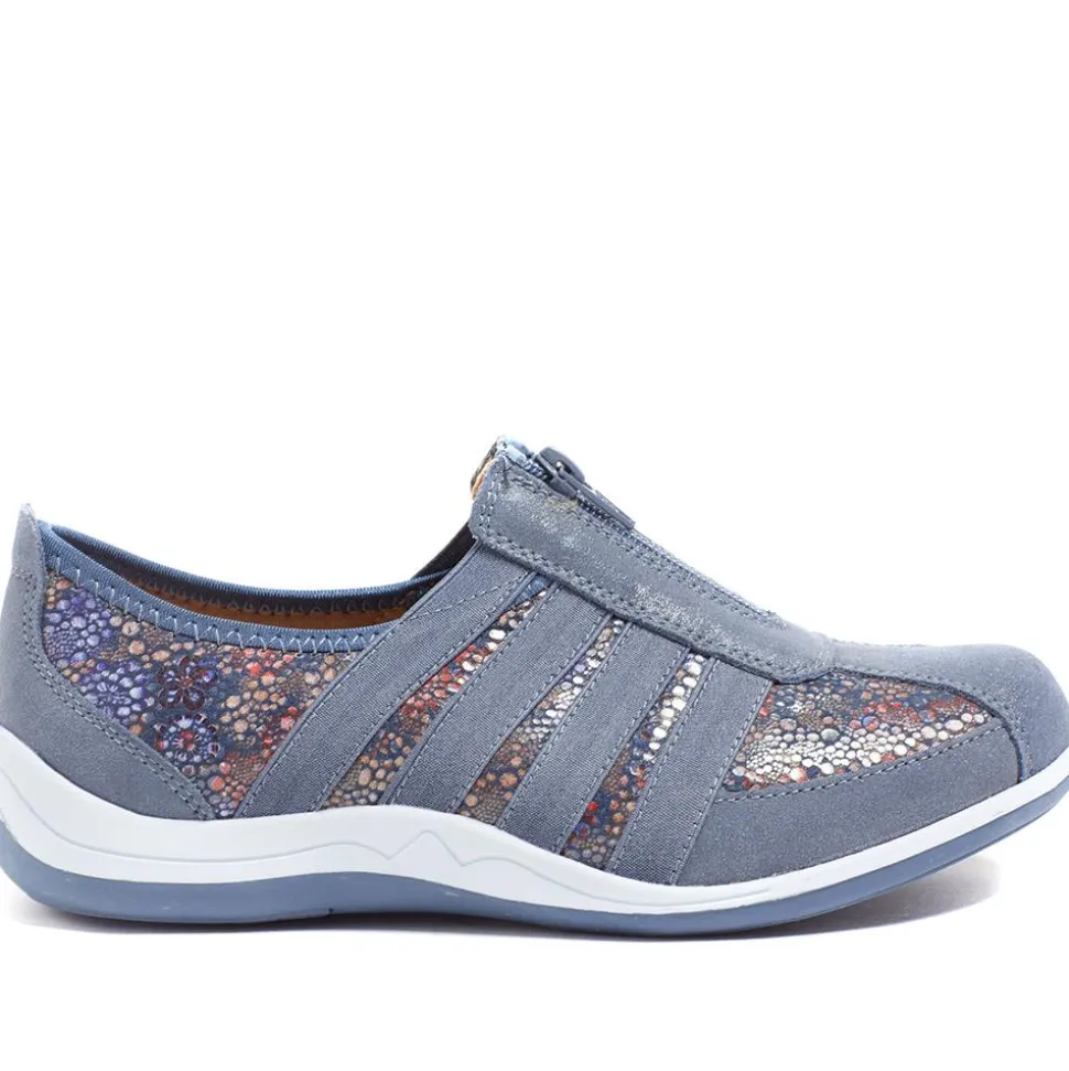 Casual Zip Up Trainers - Blue Multi