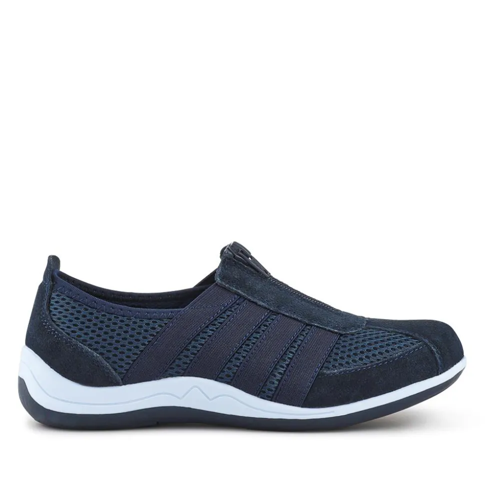 Casual Zip Up Trainers - Navy