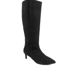 Catia Leather Long Boots - Black Suede