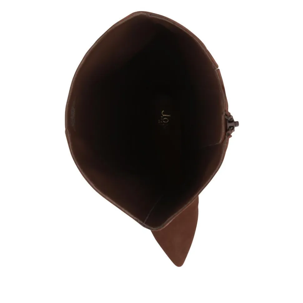 Catia Leather Long Boots - Chocolate Suede