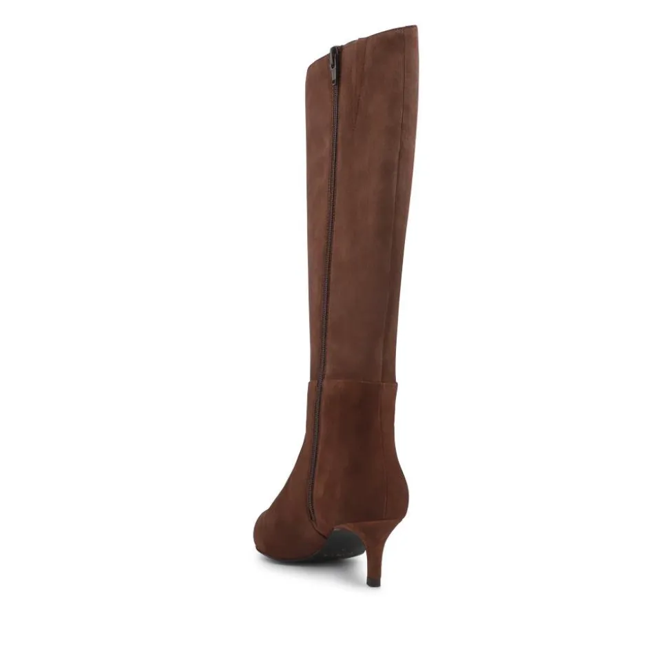 Catia Leather Long Boots - Chocolate Suede
