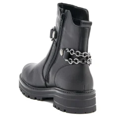 Chain-Detailed Ankle Boots - Black