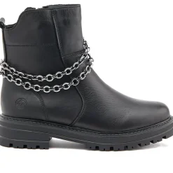 Chain-Detailed Ankle Boots - Black