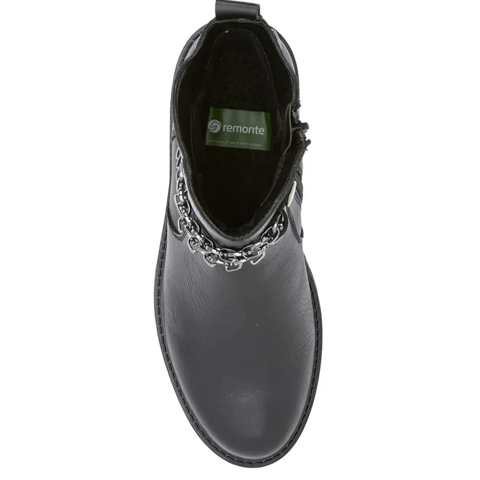Chain-Detailed Ankle Boots - Black