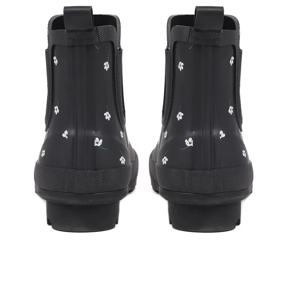 Chelsea Boot Wellies - Black Floral