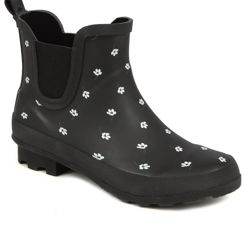 Chelsea Boot Wellies - Black Floral