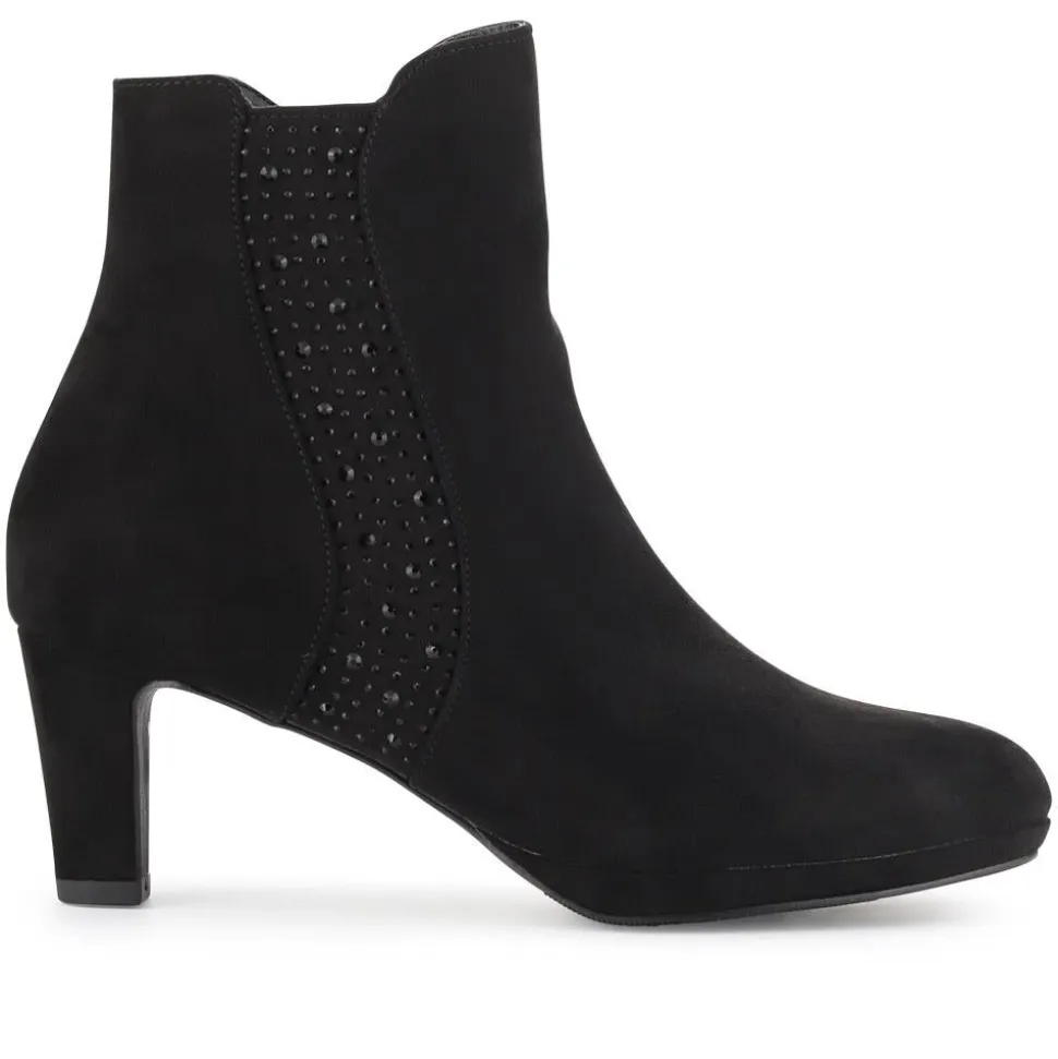 Chic Platform-Heeled Ankle Boots - Black