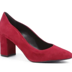 Chrystina Suede Court Shoes - Red