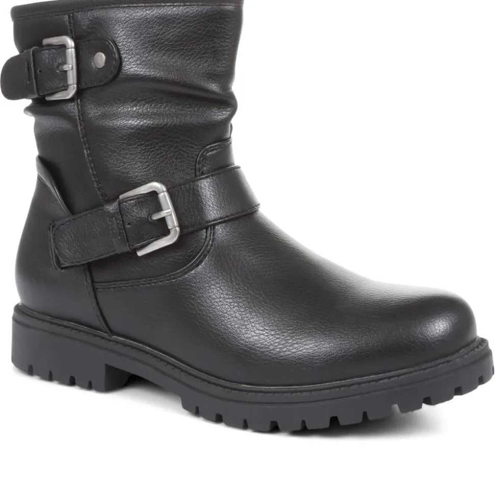 Chunky Biker Boots - Black