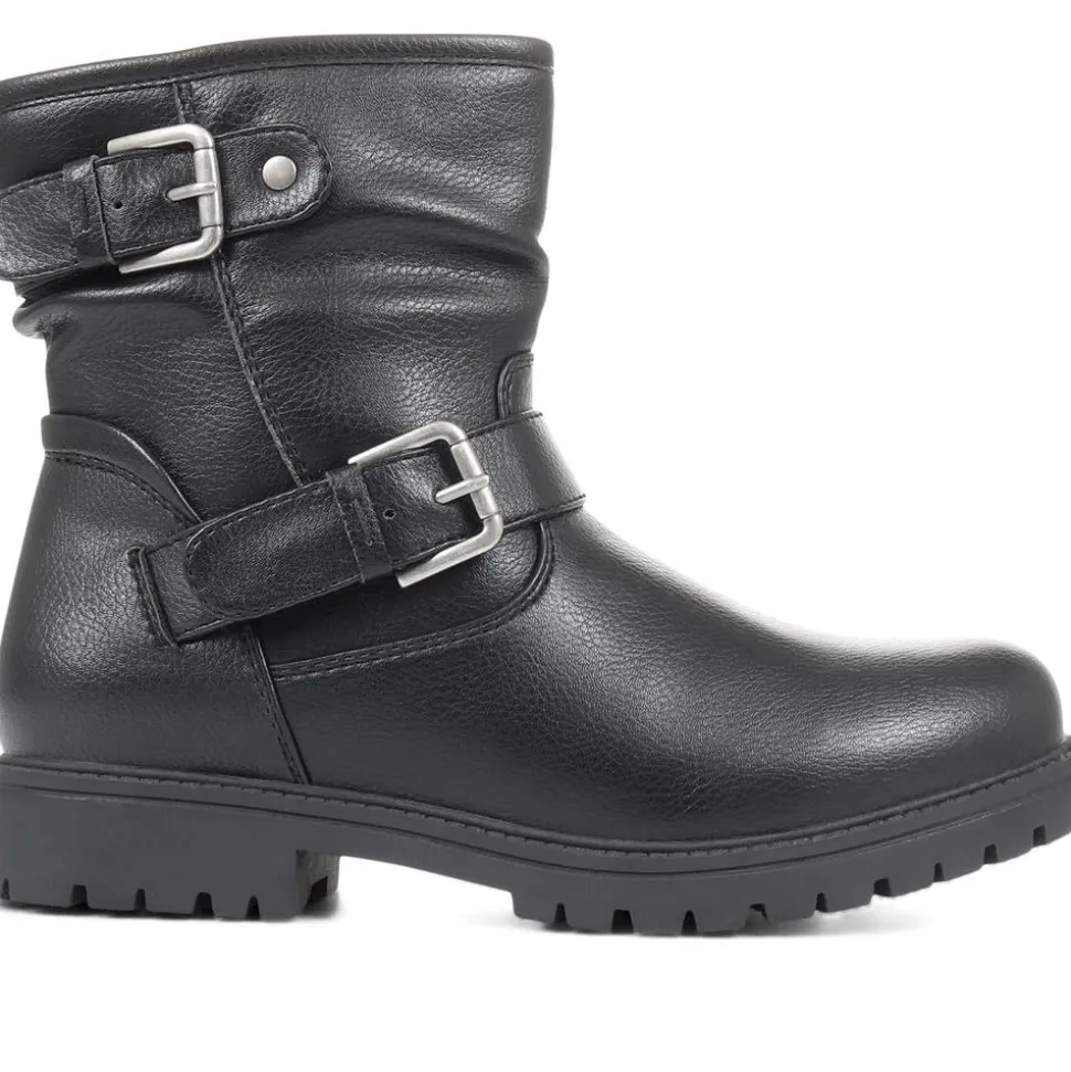 Chunky Biker Boots - Black