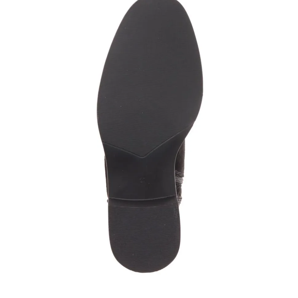 Chunky Block-Heeled Ankle Boots - Black