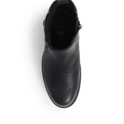 Chunky Buckle Detail Ankle Boots - Black