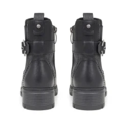 Chunky Buckle Detail Ankle Boots - Black