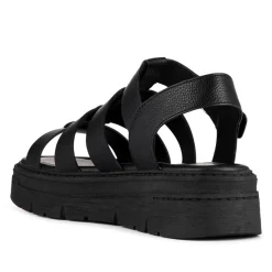 Chunky Buckle-Fasten Sandals - Black