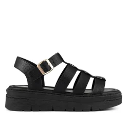 Chunky Buckle-Fasten Sandals - Black