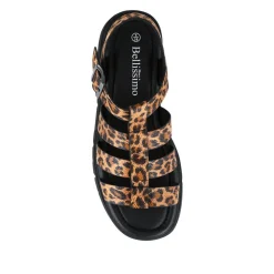 Chunky Buckle-Fasten Sandals - Leopard