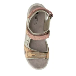 Chunky Dual Touch-Fasten Sandals - Beige Multi