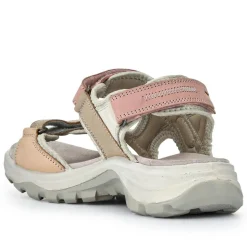 Chunky Dual Touch-Fasten Sandals - Beige Multi