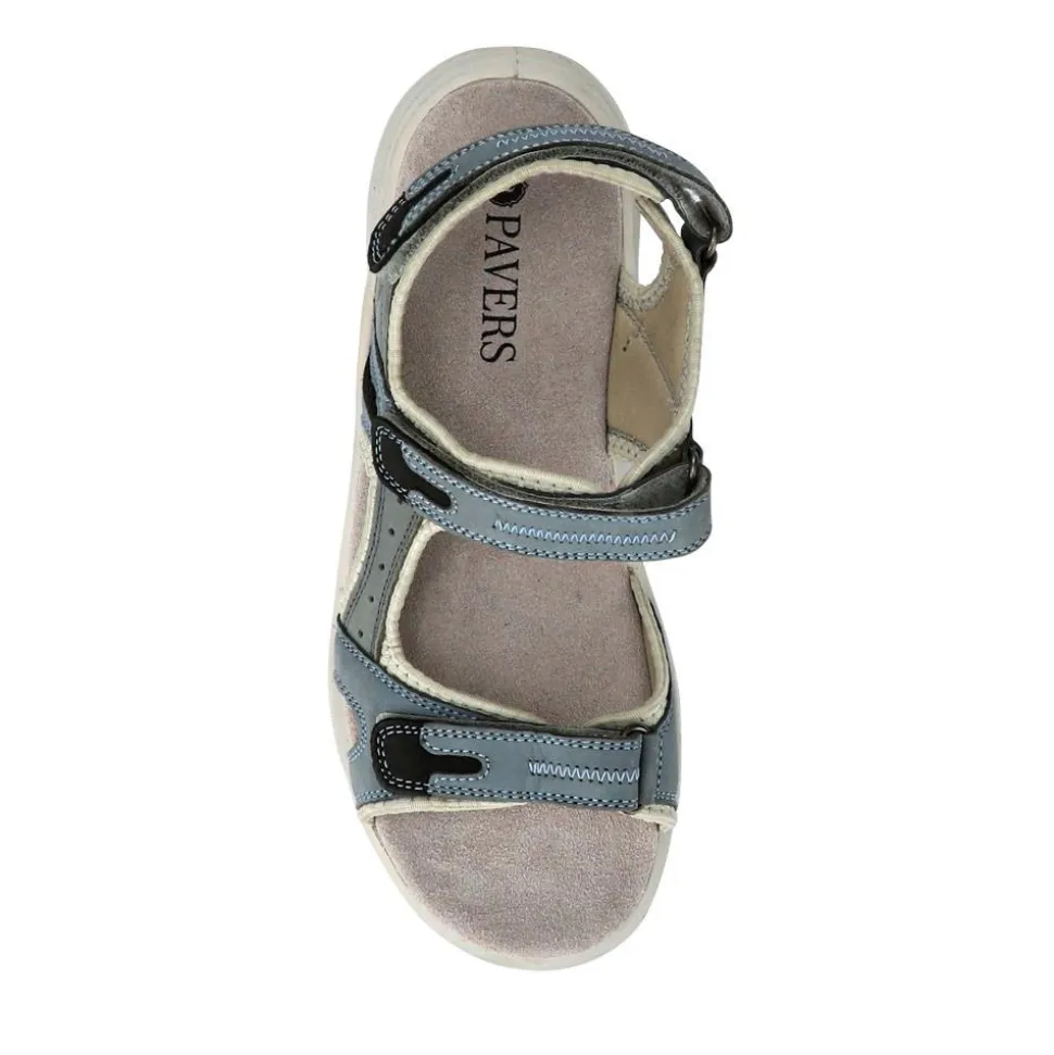 Chunky Dual Touch-Fasten Sandals - Light Blue