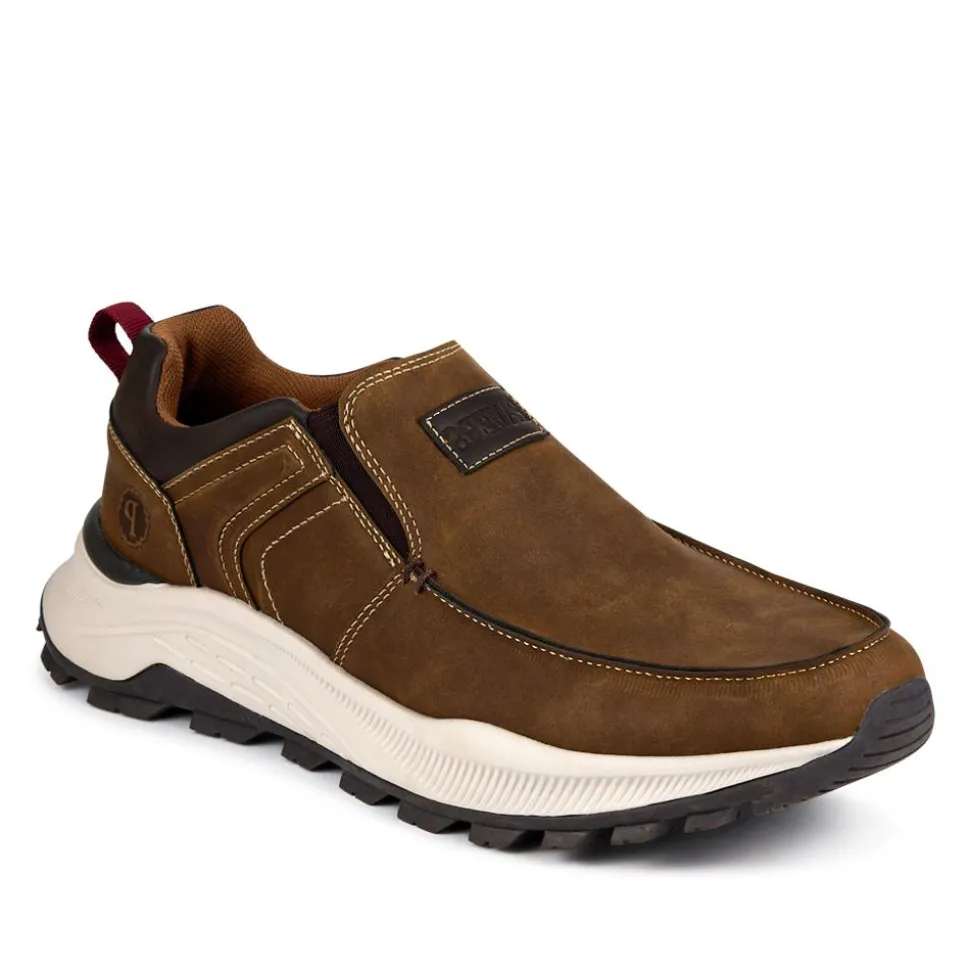 Chunky Elasticated Slip-On Shoes - Brown