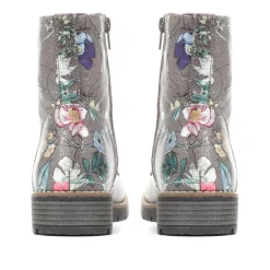 Chunky Lace-Up Ankle Boots - Grey Multi