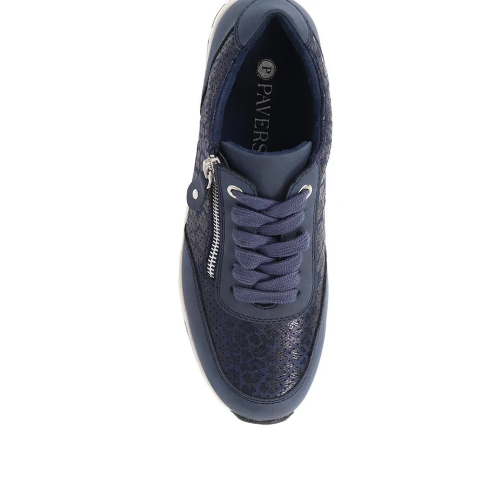 Chunky Lace-Up Trainers - Navy