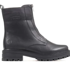 Chunky Leather Ankle Boots - Black