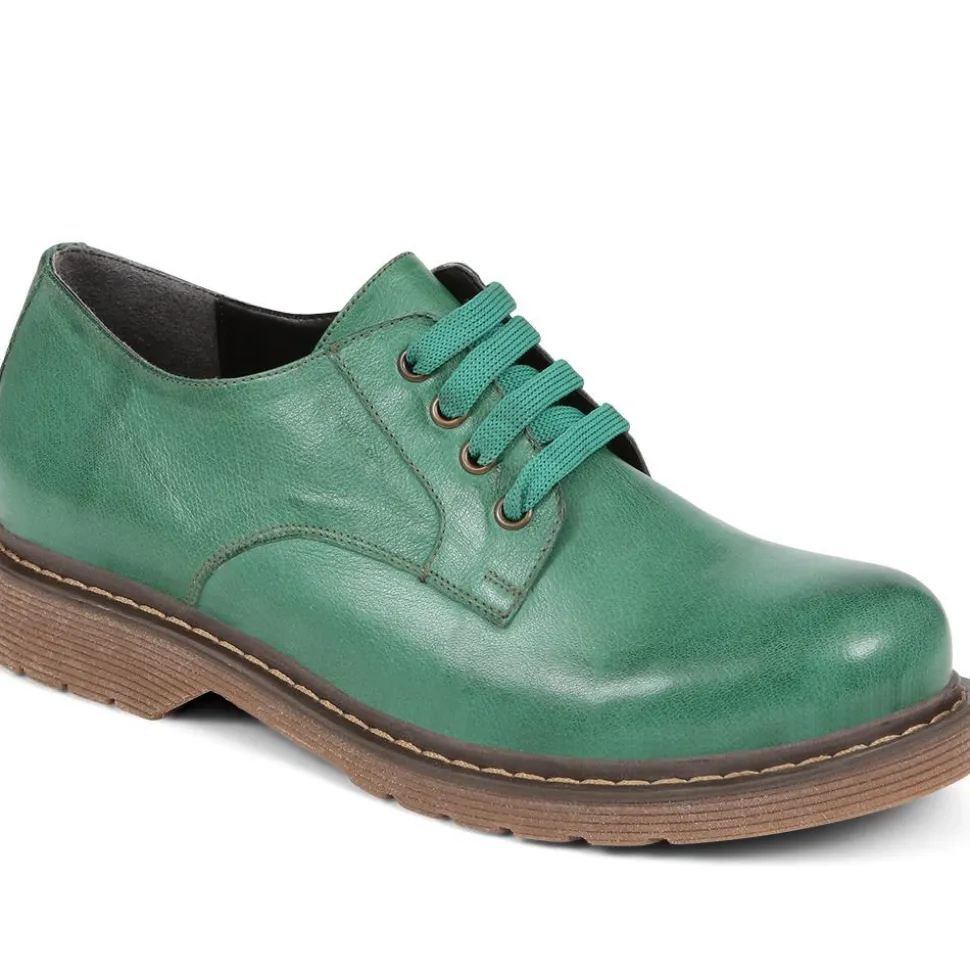 Chunky Leather Brogues - Green