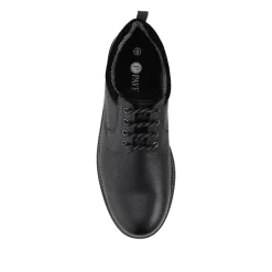 Chunky Leather Casual Lace Up Shoes - Black