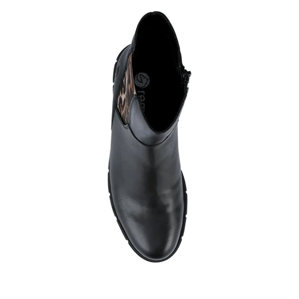 Chunky Leather Chelsea Boots - Black Leopard