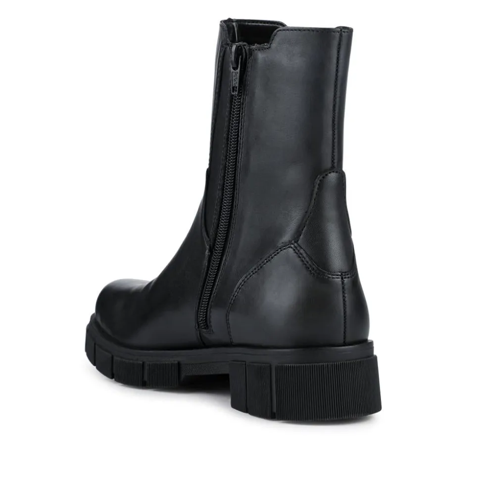 Chunky Leather Chelsea Boots - Black Leopard