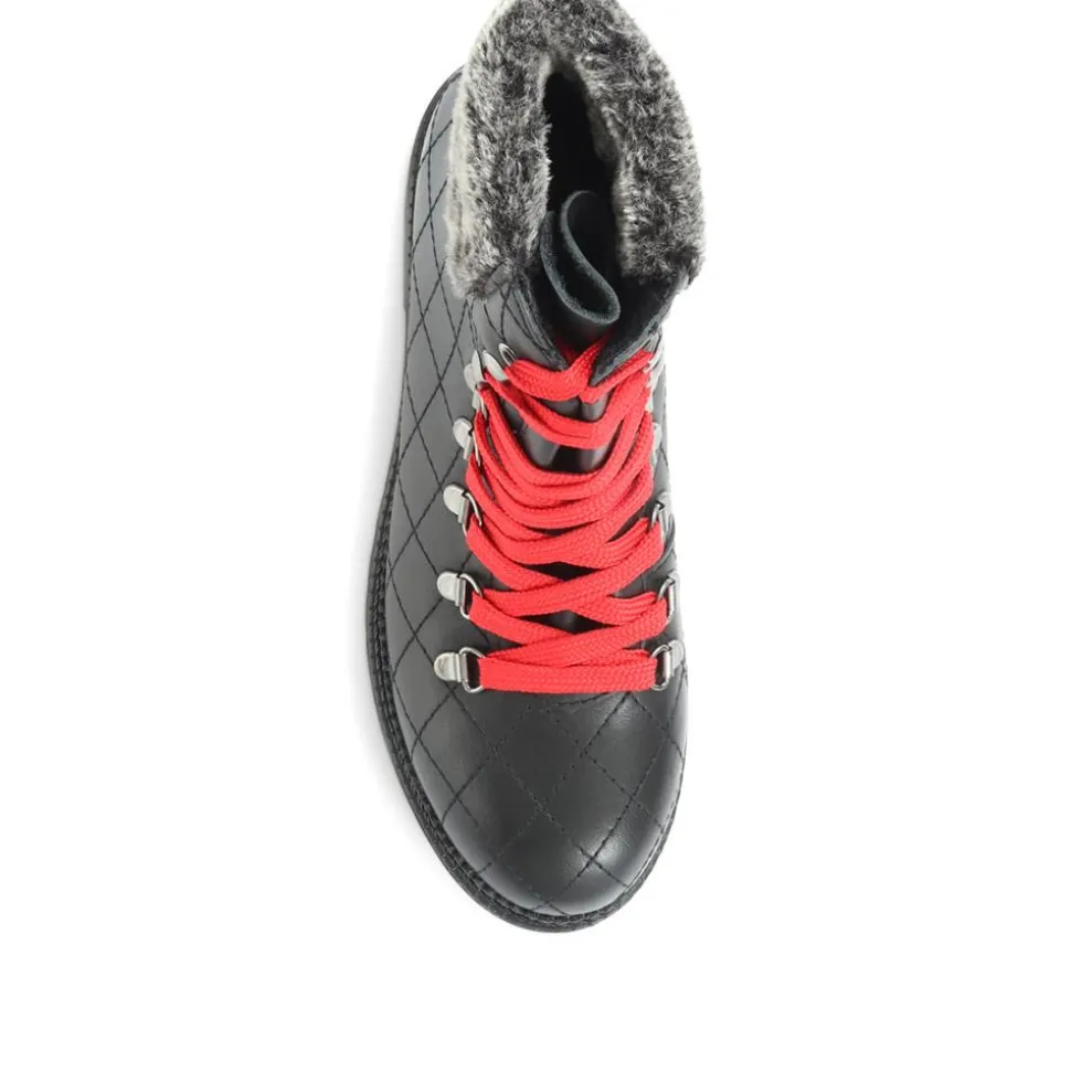 Chunky Leather Hiker Boots - Black