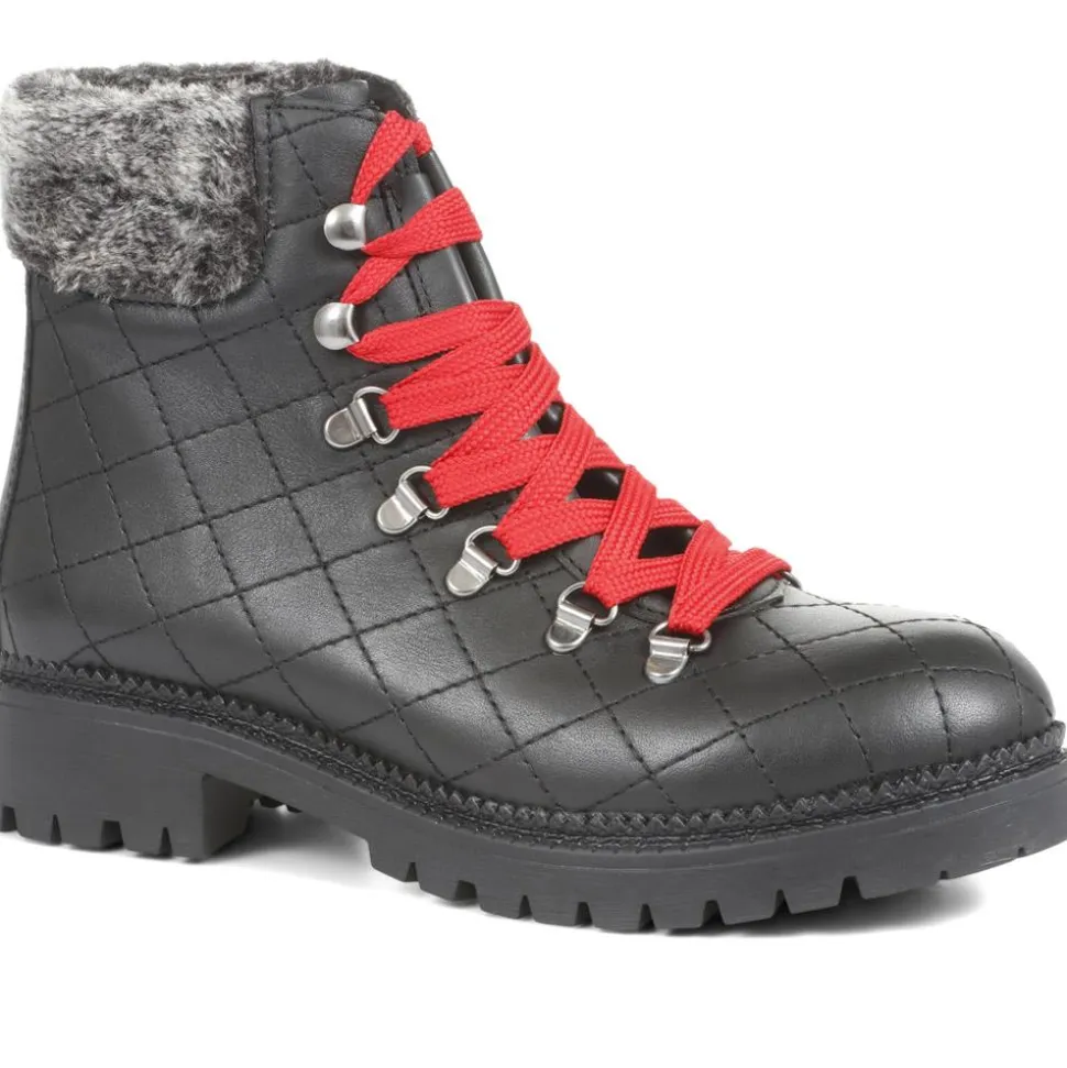 Chunky Leather Hiker Boots - Black