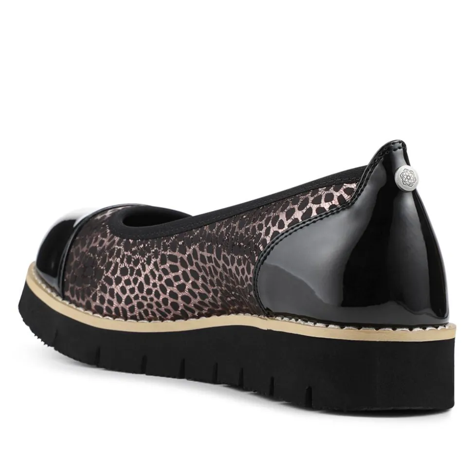 Chunky Platform Cushioned Slip On Shoes - Black-Pewter