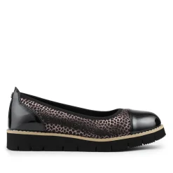 Chunky Platform Cushioned Slip On Shoes - Black-Pewter