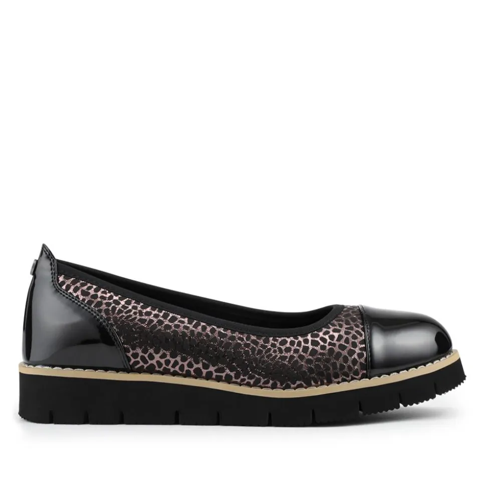 Chunky Platform Cushioned Slip On Shoes - Black-Pewter