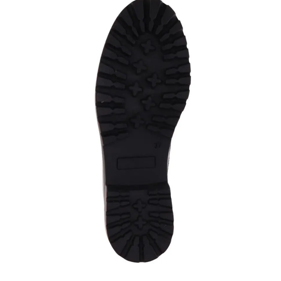 Chunky Slip-On Shoes - Black Patent