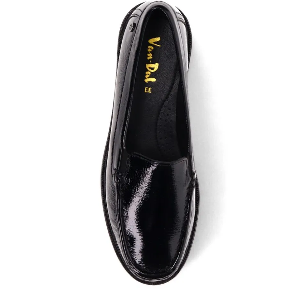 Chunky Slip-On Shoes - Black Patent
