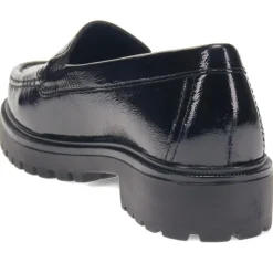 Chunky Slip-On Shoes - Black Patent