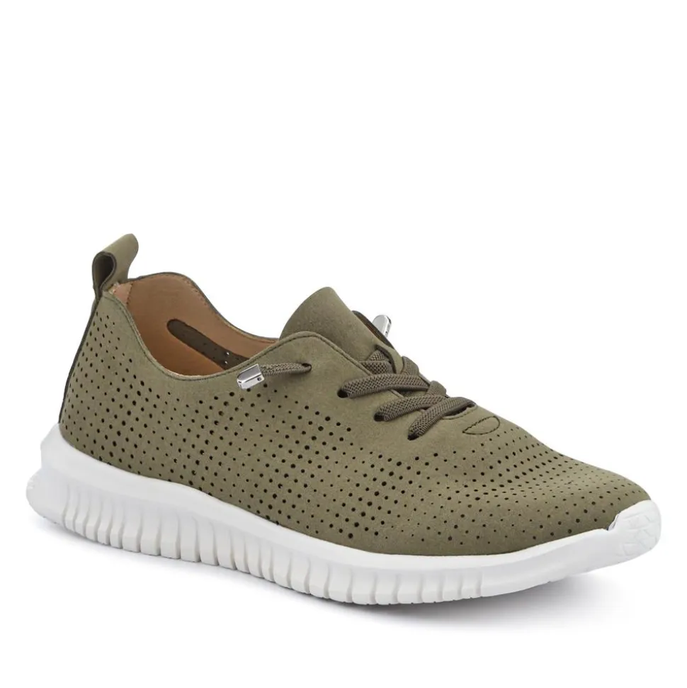 Chunky-Soled Lace-Ups - Khaki