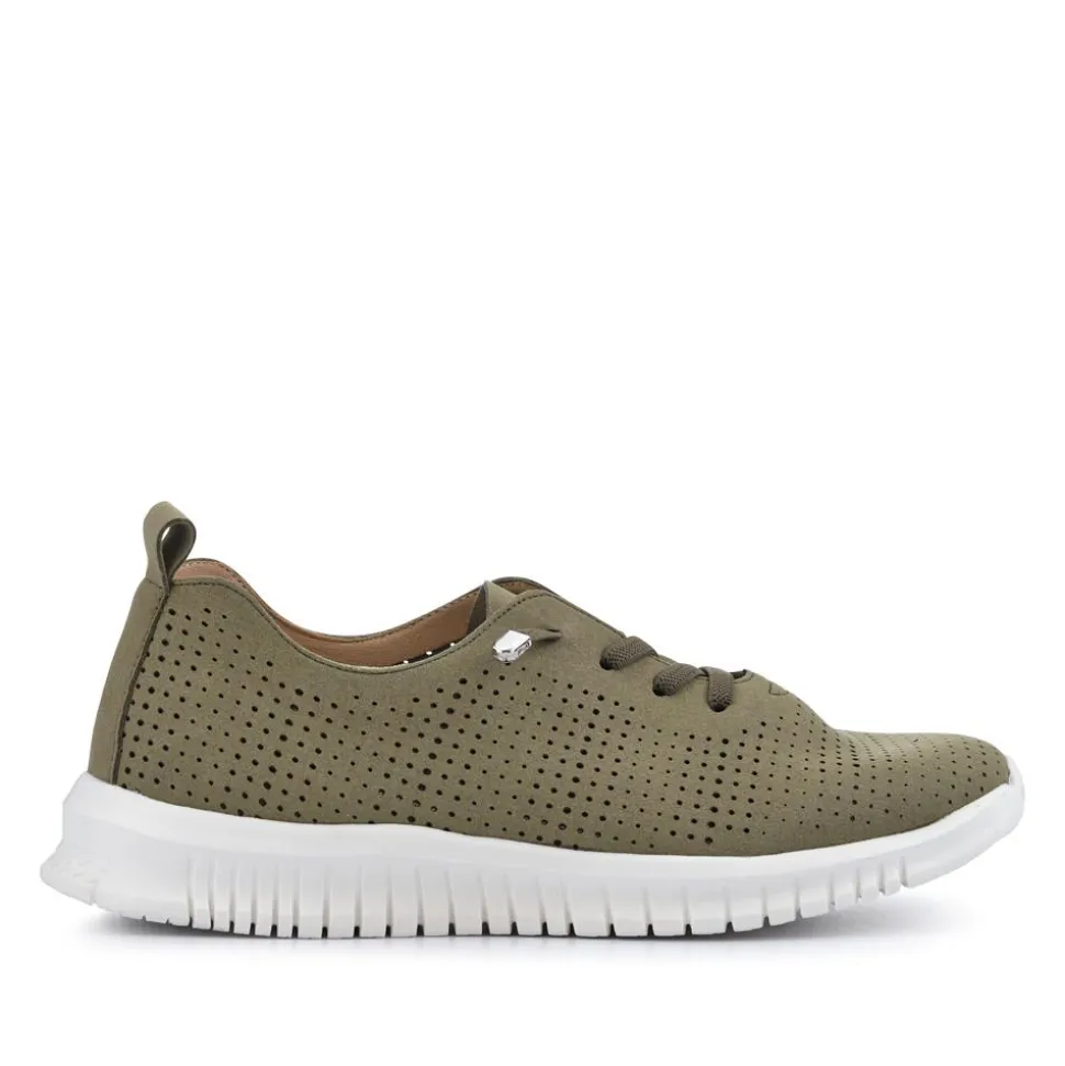 Chunky-Soled Lace-Ups - Khaki
