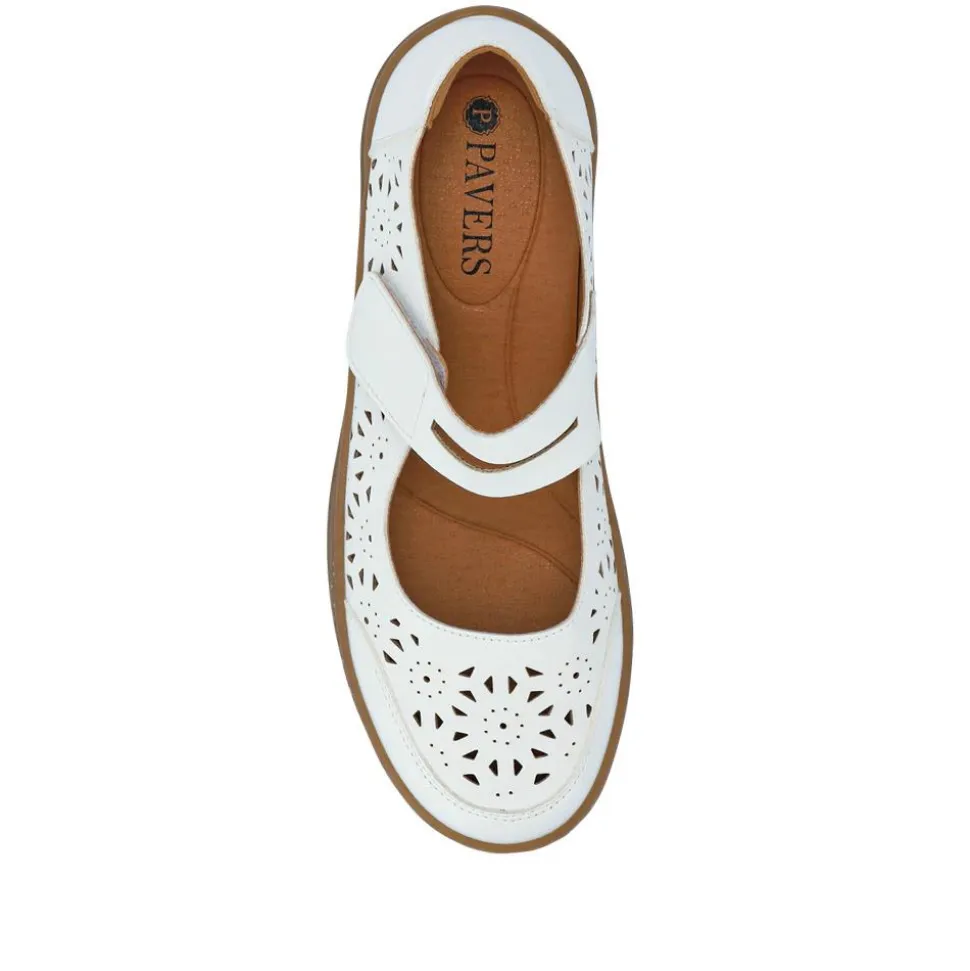 Chunky-Soled Mary Janes - White