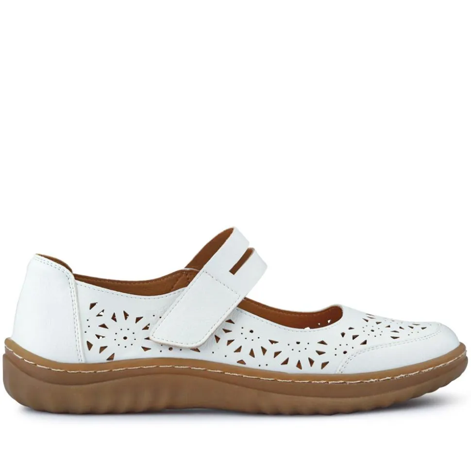 Chunky-Soled Mary Janes - White