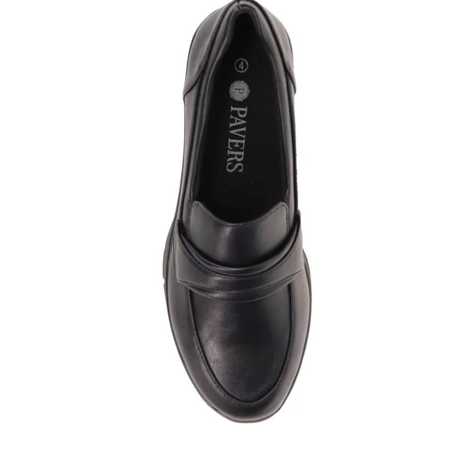 Chunky Sole Slip-on Shoes - Black