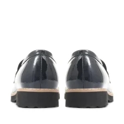 Chunky Tassel Loafers - Navy Patent