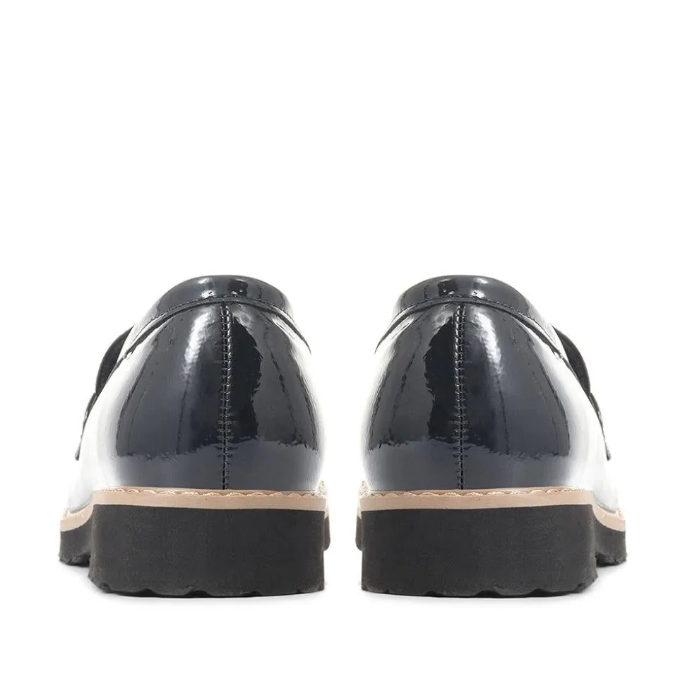 Chunky Tassel Loafers - Navy Patent