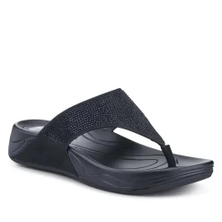 Chunky Toe Post Sandals - Black
