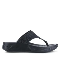 Chunky Toe Post Sandals - Black