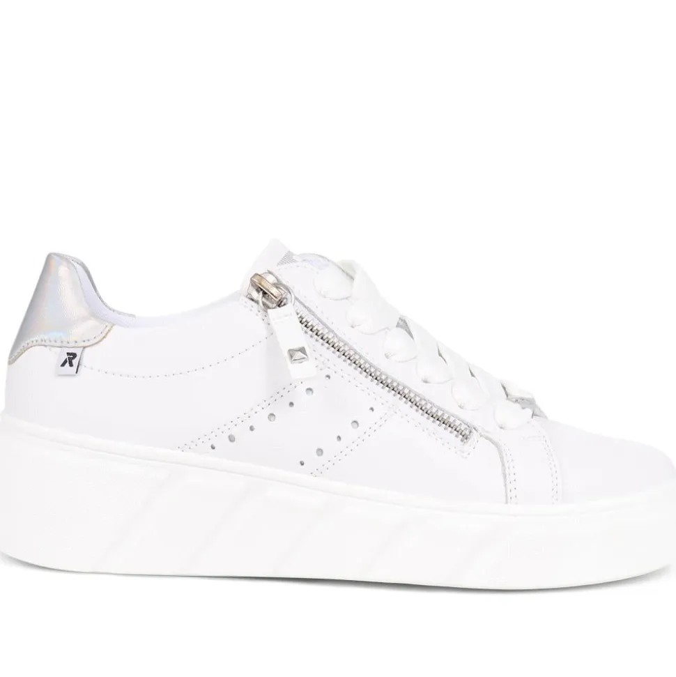 Chunky Zip Trainers - White
