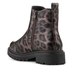 Chunky Zip Up Chelsea Boots - Brown Leopard